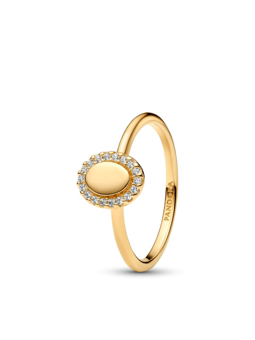 Engravable Oval Halo Ring