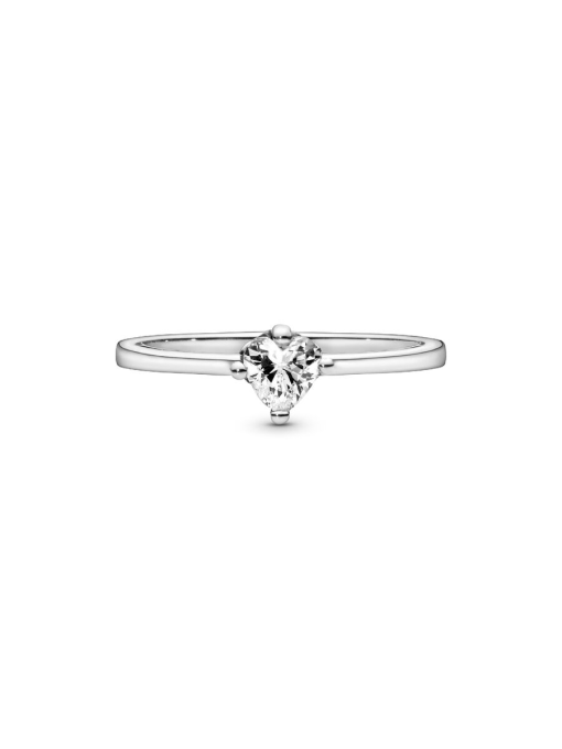 Clear Heart Solitaire Ring - Image 5