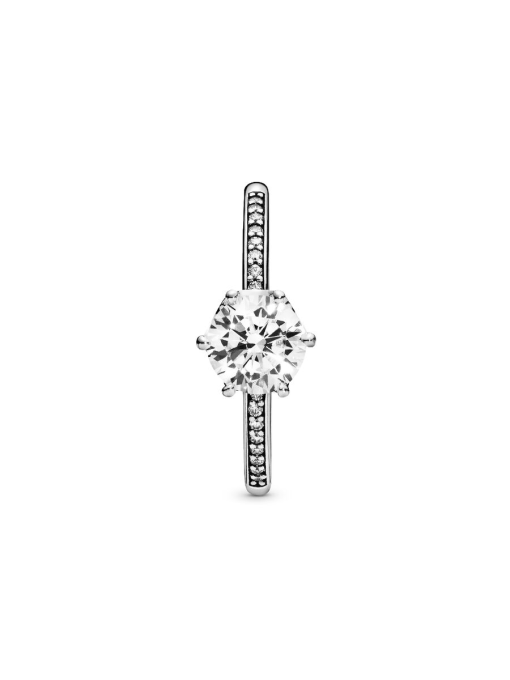 Clear Sparkling Crown Solitaire Ring - Image 5