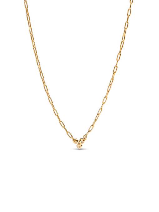 Pandora Era Lab-Grown Diamond Cluster Paperclip Chain Necklace - Image 5