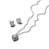 Sparkling Double Heart Halo Jewelry Gift Set