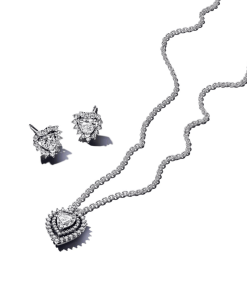 Sparkling Double Heart Halo Jewelry Gift Set