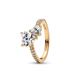 Double Heart Sparkling Ring