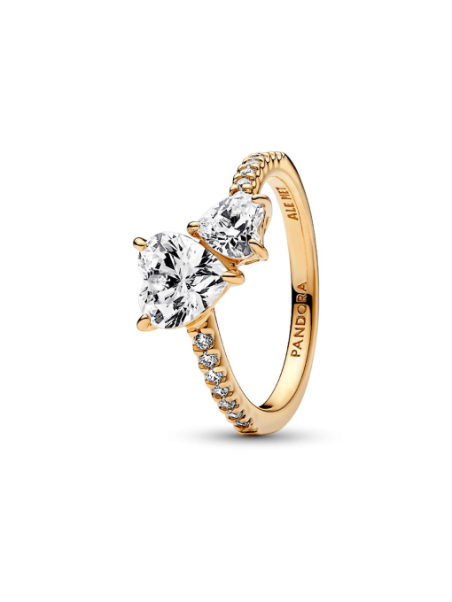 Double Heart Sparkling Ring