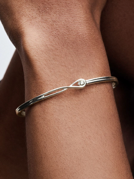 Pandora Infinite Sterling Silver Lab-grown Diamond Bangle - Image 2