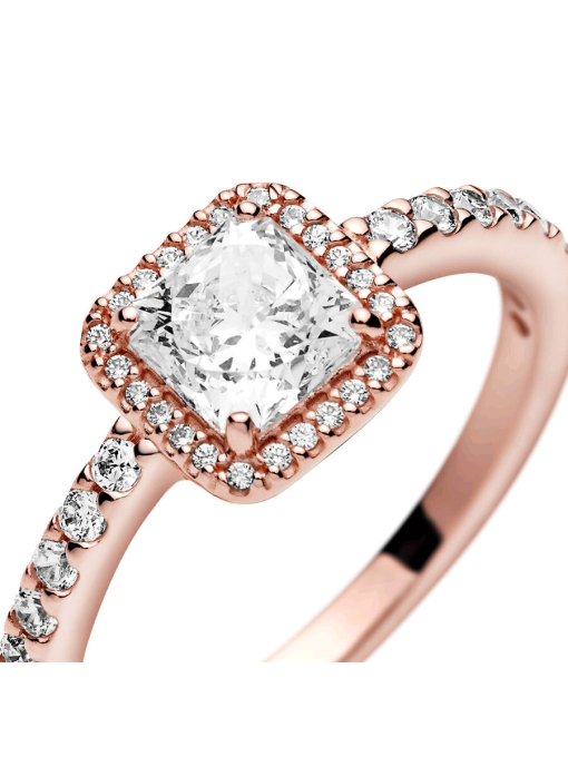 Square Sparkle Halo Ring - Image 5