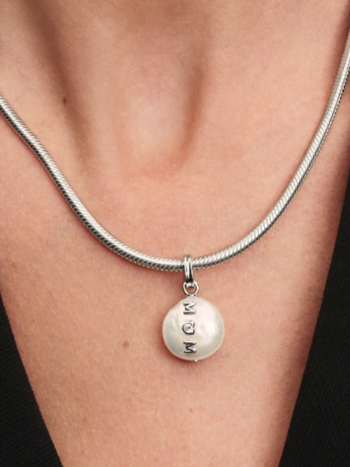 Treated Freshwater Cultured Baroque Pearl Mom Dangle Charm - Image 2