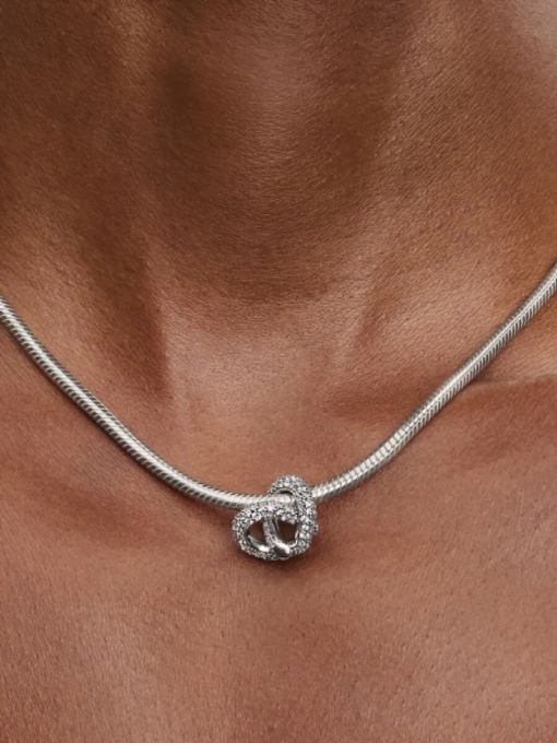 Pave Infinity Knot Heart Charm - Image 2
