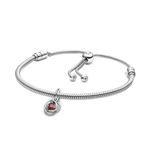 July Eternity Circle Dangle Charm Bracelet Set - Image 2