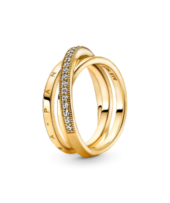 Crossover Pave Triple Band Ring