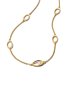 Organically Shaped Oval & Treated Freshwater Cultured Pearl Necklace