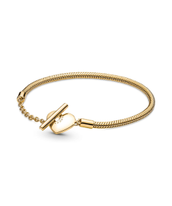 Pandora Moments Heart T-Bar Snake Chain Bracelet