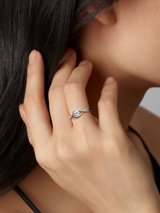 Pandora Infinite Sterling Silver Lab-grown Diamond Ring - Image 2
