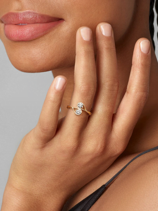 Pandora Infinite 14k Gold Double Lab-grown Diamond Ring - Image 4
