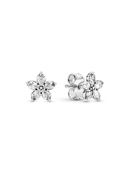 Sparkling Snowflake Stud Earrings - Image 3