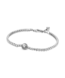 Sparkling Halo Tennis Bracelet