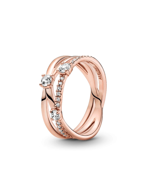 FINAL SALE - Sparkling Triple Band Ring - Image 3