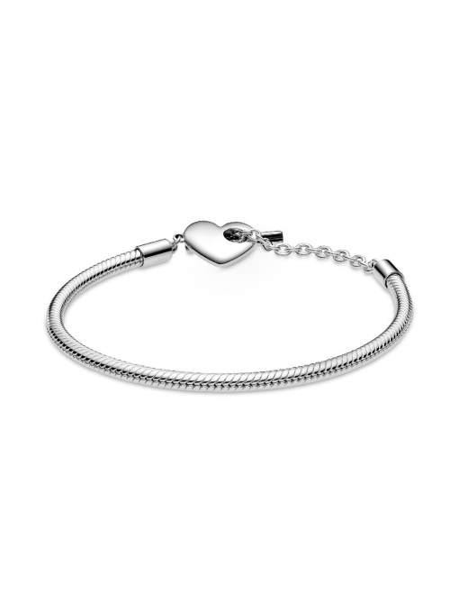 Pandora Moments Heart T-Bar Snake Chain Bracelet - Image 6
