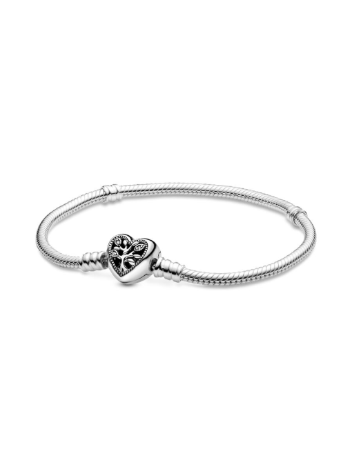 Pandora Moments Family Tree Heart Clasp Snake Chain Bracelet - Image 3