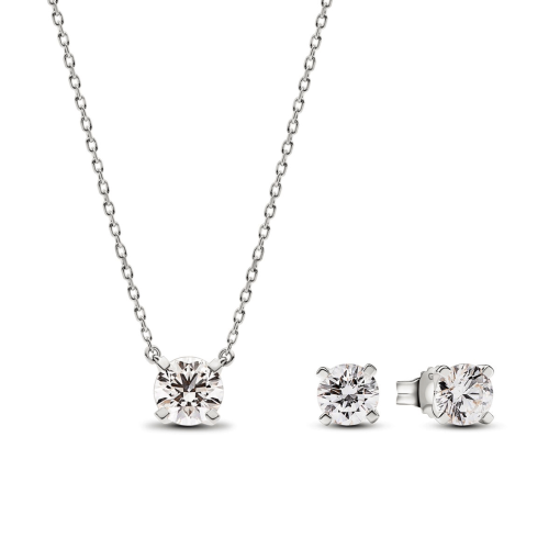 Pandora Era Lab-grown Diamond Pendant Necklace and Earring Set 2.00 carat tw 14k White Gold - Image 2