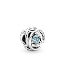 March Sea Aqua Blue Eternity Circle Charm