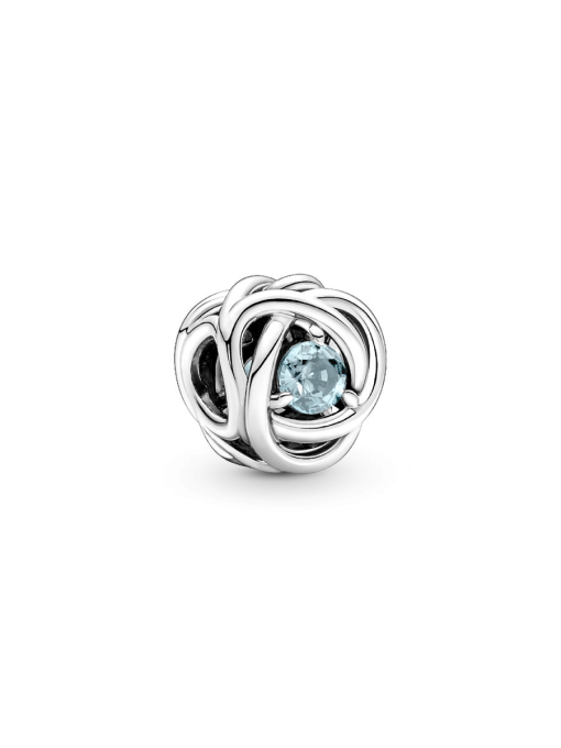 March Sea Aqua Blue Eternity Circle Charm