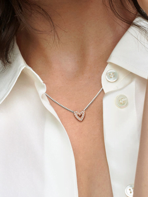 Sparkling Freehand Heart Necklace - Image 2