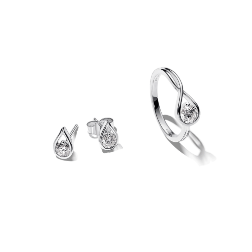 Pandora Infinite Lab-grown Diamond Ring and Earrings Set 1 ct tw Sterling Silver - Image 2