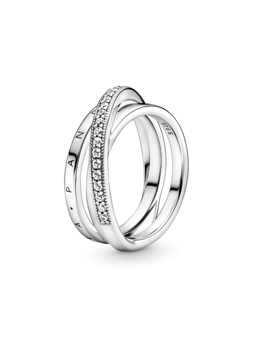 Crossover Pave Triple Band Ring - Image 2