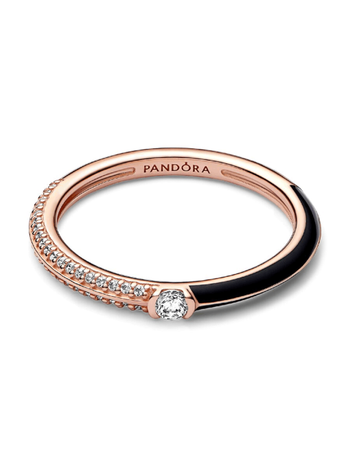 Pandora ME Pave & Black Dual Ring - Image 5