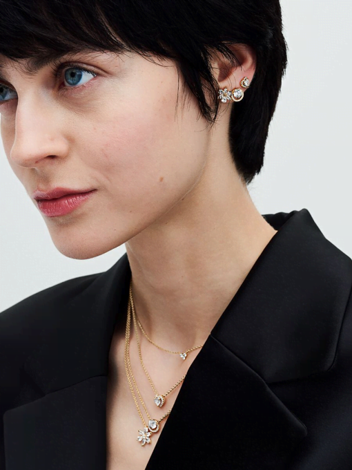 Sparkling Herbarium Cluster Stud Earrings - Image 5