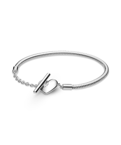 Pandora Moments Heart T-Bar Snake Chain Bracelet