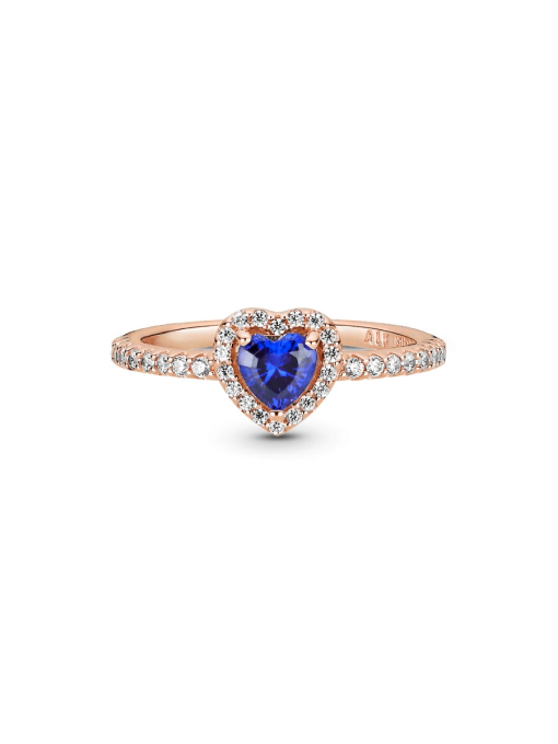 Sparkling Blue Elevated Heart Ring - Image 6