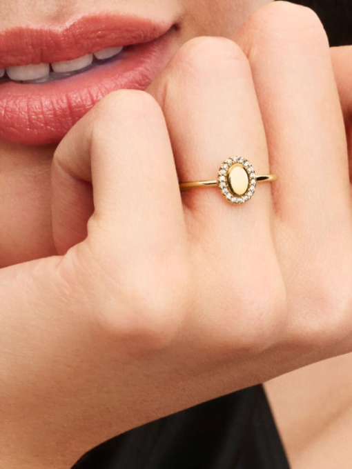 Engravable Oval Halo Ring - Image 2