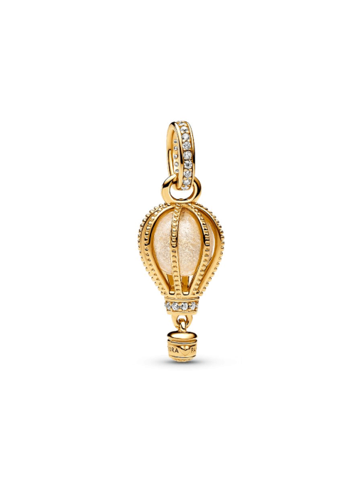 Sparkling Clear Hot Air Balloon Dangle Charm