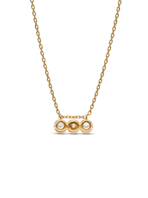 Pandora Era Bezel 14k Gold Triple Lab-grown Diamond Pendant Necklace - Image 4