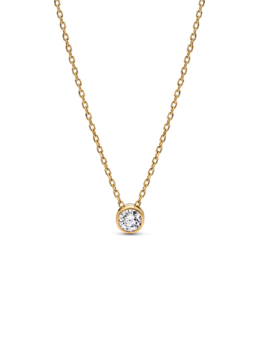 Pandora Era Bezel 14k Gold Lab-grown Diamond Pendant Necklace