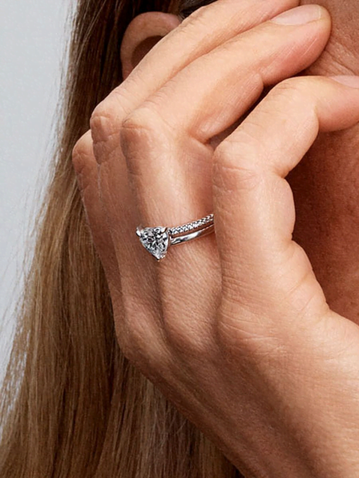 Double Band Heart Ring - Image 2