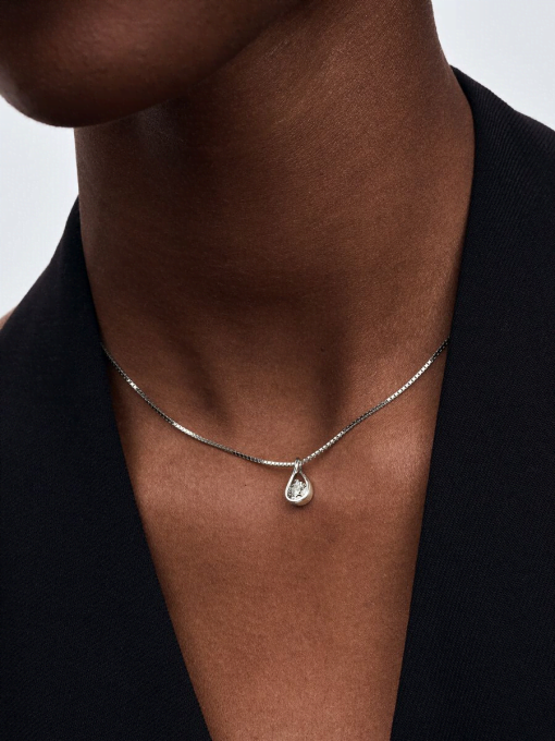 Pandora Infinite 14k White Gold Lab-grown Diamond Pendant Necklace - Image 4