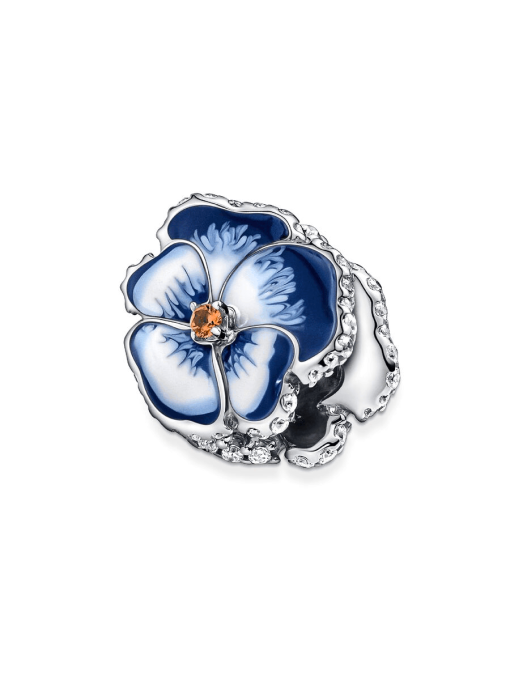 Blue Pansy Flower Charm - Image 5