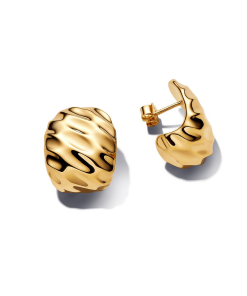 Rippled Wide Hoop Earrings