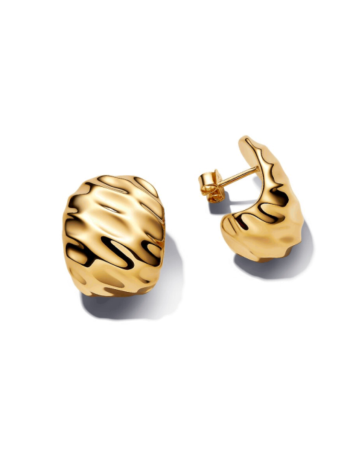 Rippled Wide Hoop Earrings