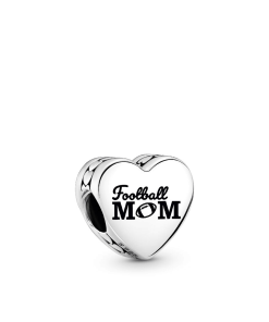 Engravable Football Mom Heart Charm
