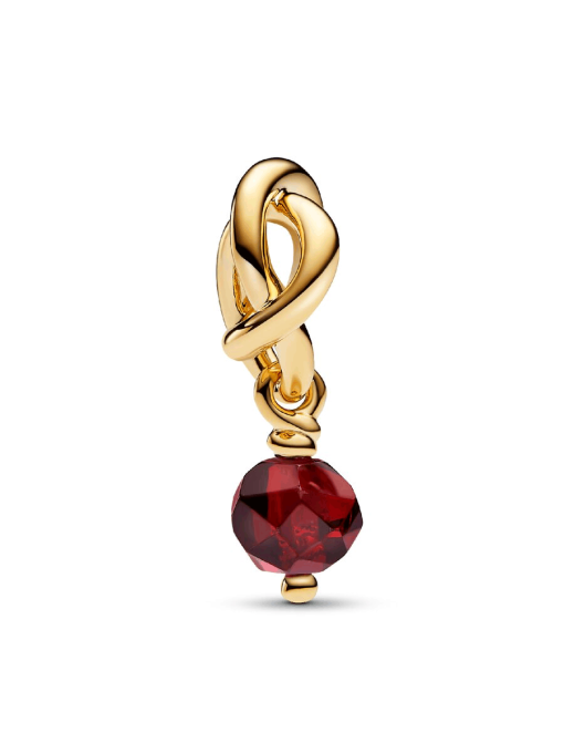 Faceted Red Eternity Circle Dangle Charm - Image 4