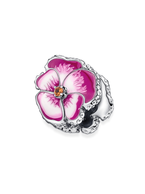 Pink Pansy Flower Charm - Image 5