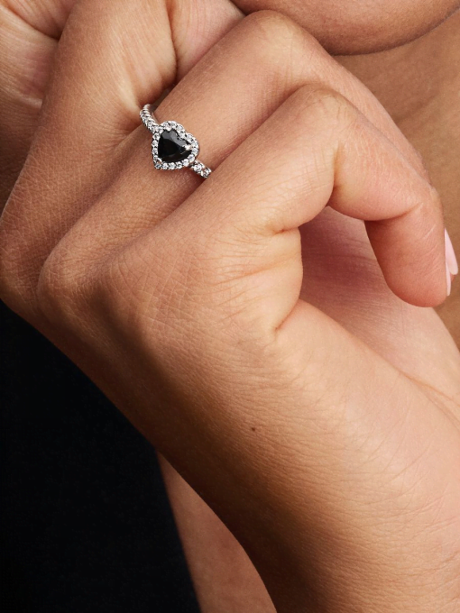 Elevated Black Heart Ring - Image 2