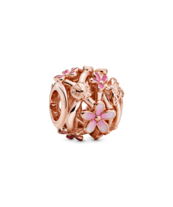 Openwork Pink Daisy Flower Charm