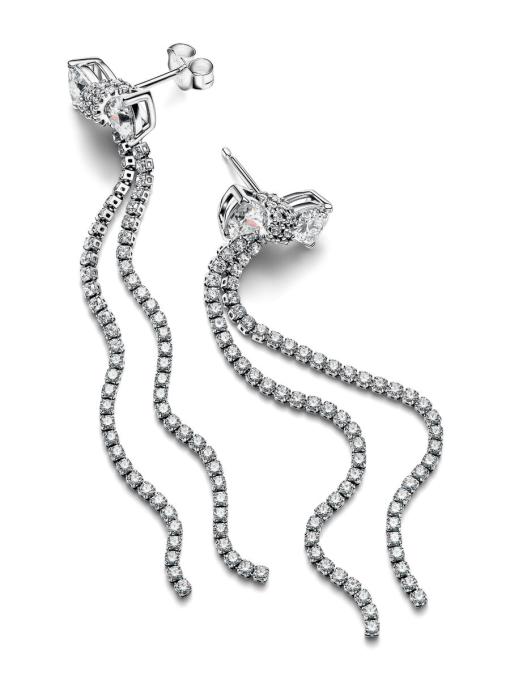 Pave Bow Drop Earrings - Image 5