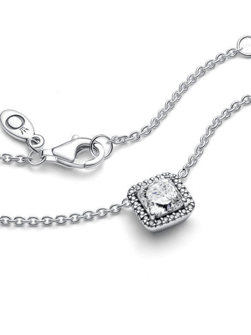 Square Sparkle Halo Necklace - Image 5