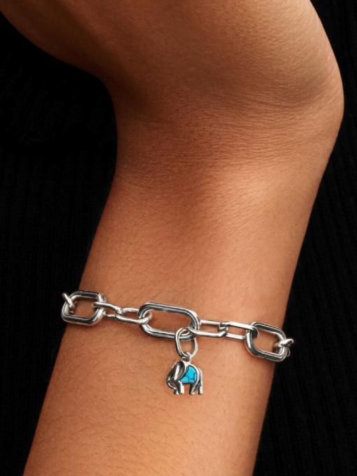 Turquoise-colored Elephant Mini Dangle Charm - Image 2